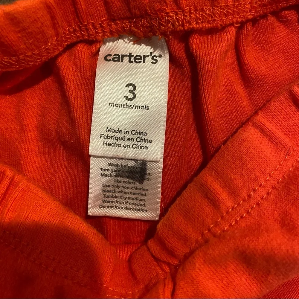Carter's Baby Orange Lettuce Trim Pants Size 3 Months